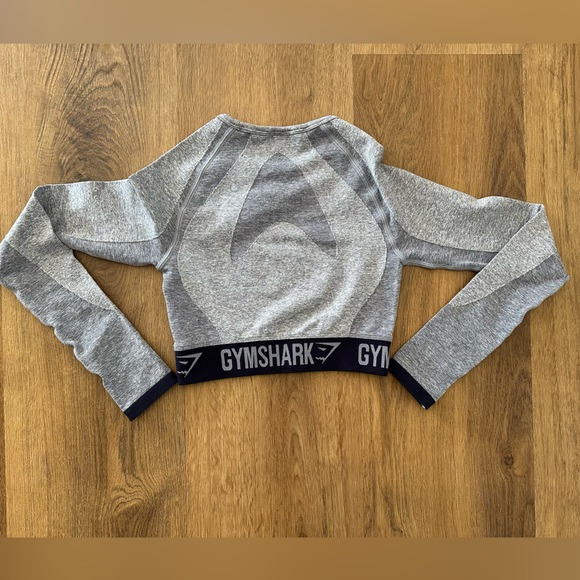 Gymshark Flex Crop Top Long Sleeve Active Gray Shirt and Pants included - Picture 7 of 11